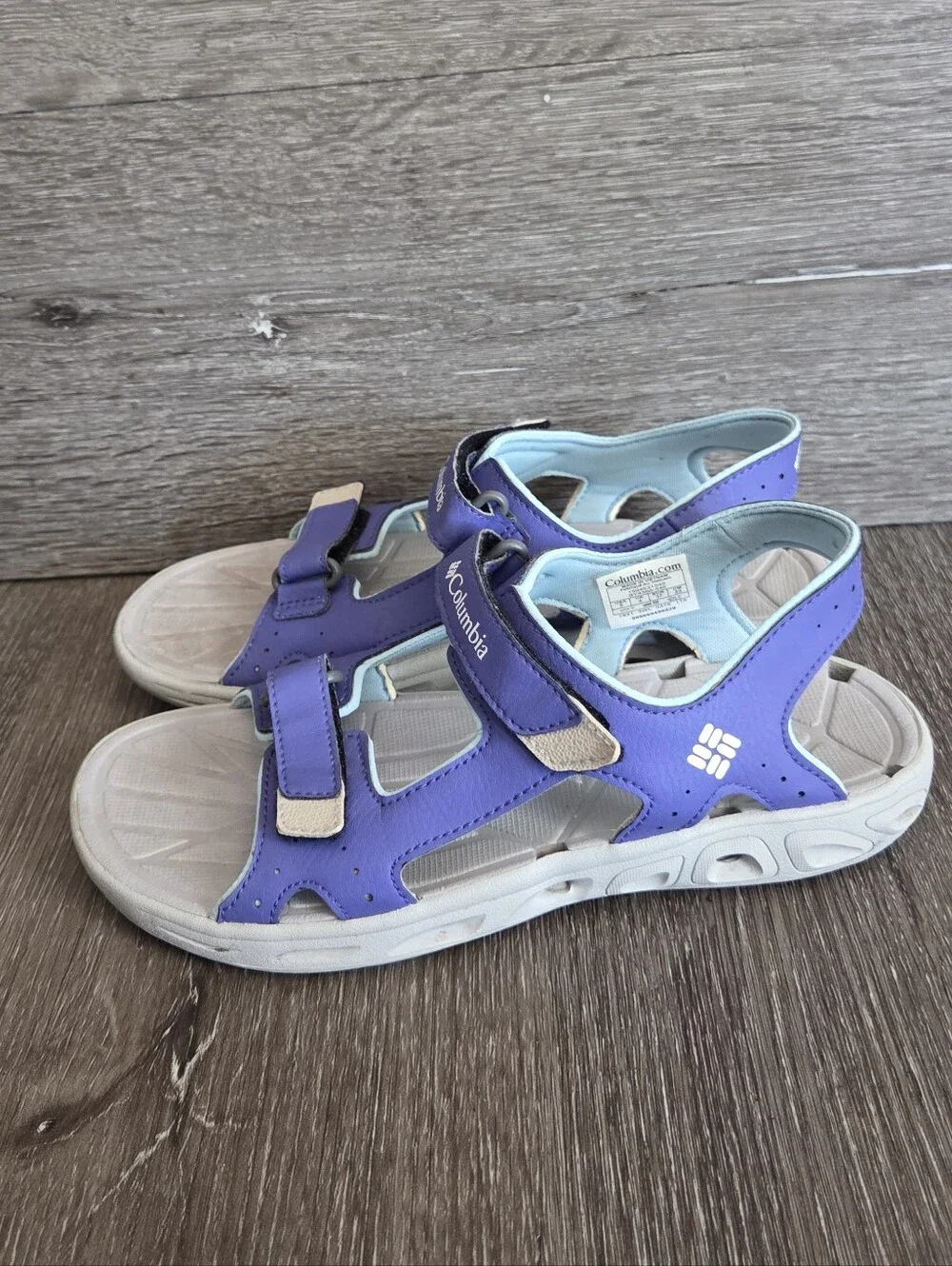 Columbia Techsun Vent Kids Water Sandals Purple Blue Size 5